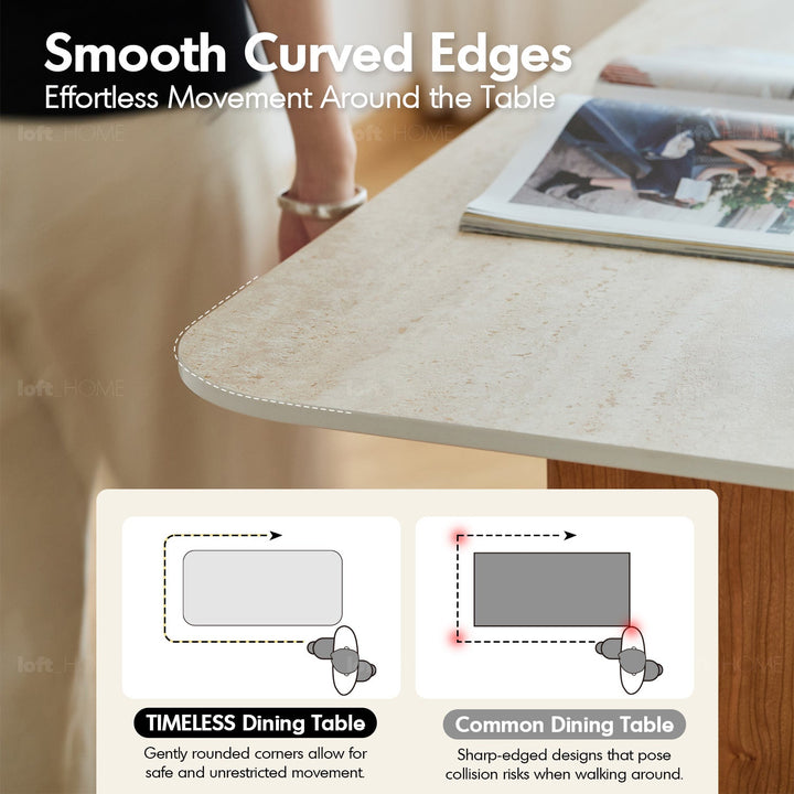 Scandinavian Cherry Wood Sintered Stone Dining Table TIMELESS