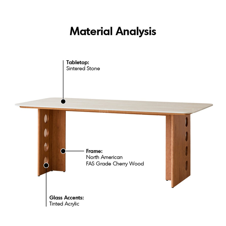Scandinavian Cherry Wood Sintered Stone Dining Table TIMELESS