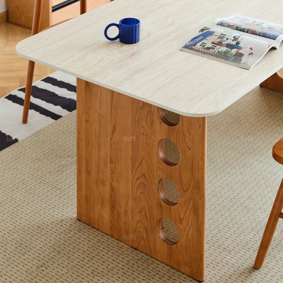 Scandinavian Cherry Wood Sintered Stone Dining Table TIMELESS