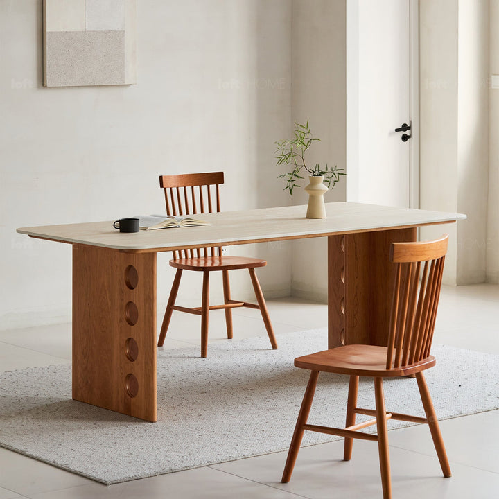 Scandinavian Cherry Wood Sintered Stone Dining Table TIMELESS