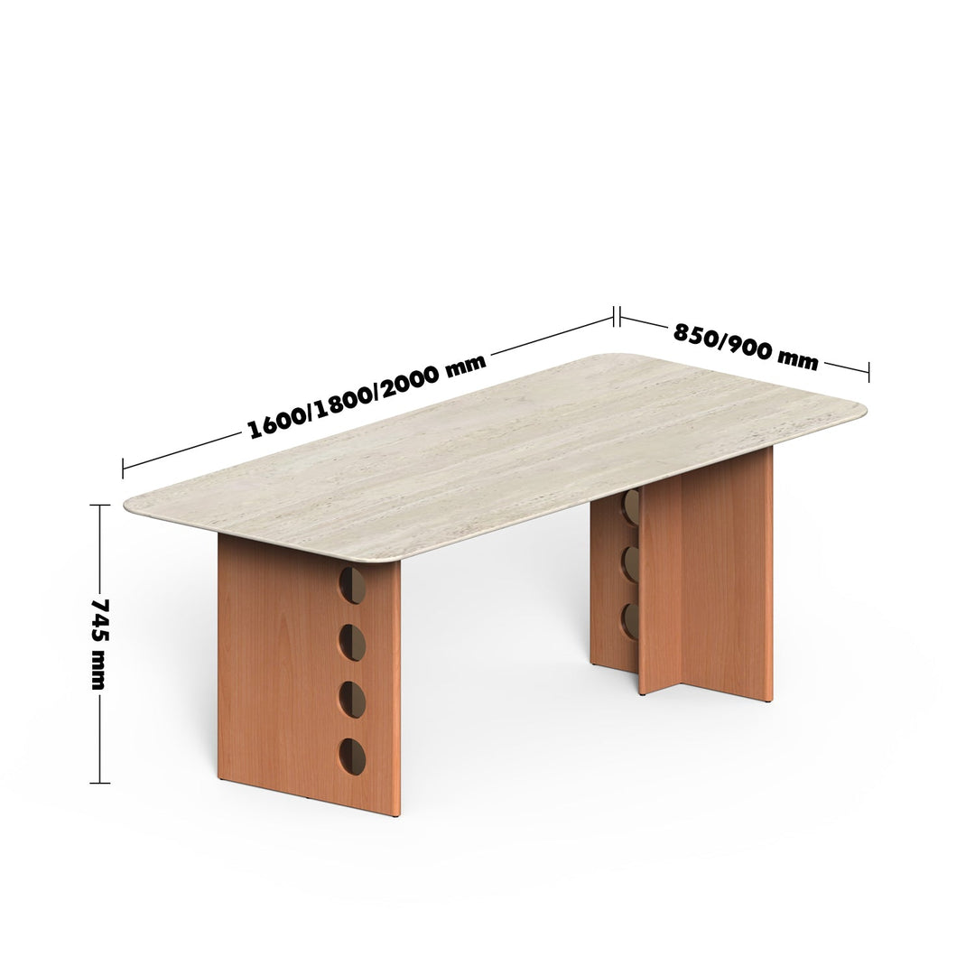 Scandinavian Cherry Wood Sintered Stone Dining Table TIMELESS