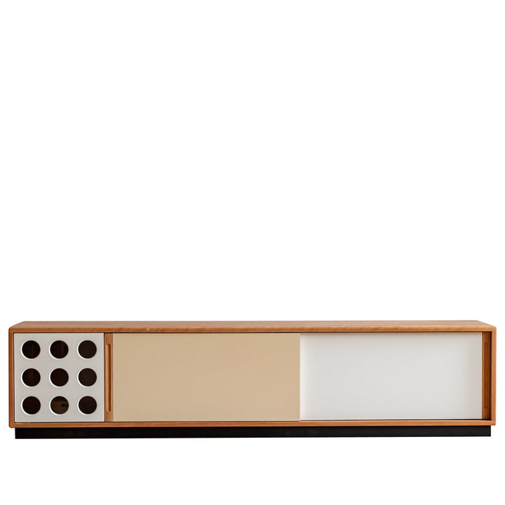 Scandinavian Cherry Wood Sliding Door TV Console TIMELESS