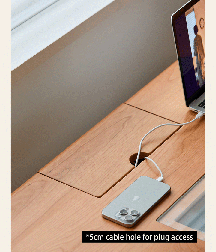 Scandinavian Cherry Wood Study Table TIMELESS