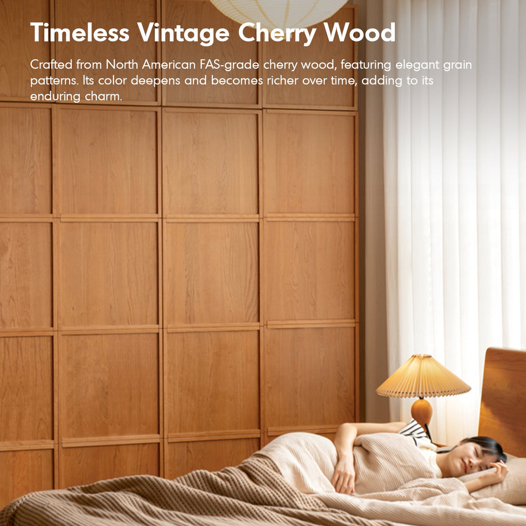 Scandinavian Cherry Wood Swing Door Wardrobe VERA
