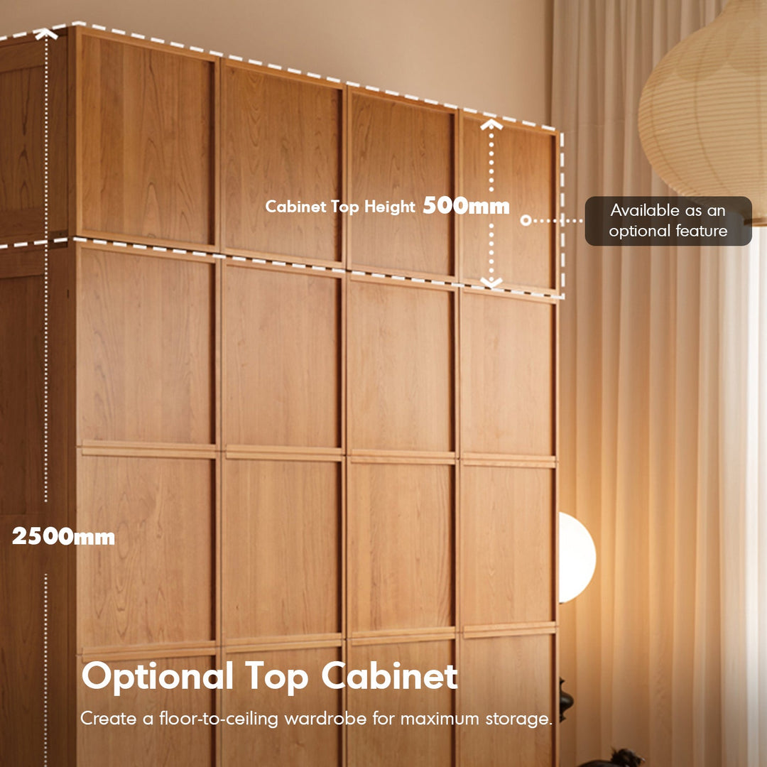 Scandinavian Cherry Wood Swing Door Wardrobe VERA