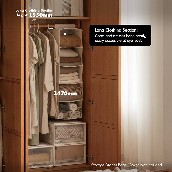 Scandinavian Cherry Wood Swing Door Wardrobe VERA