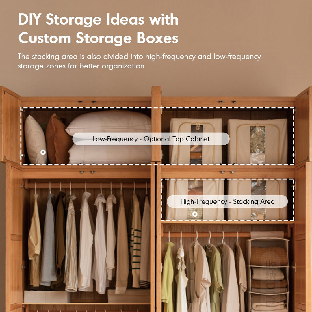 Scandinavian Cherry Wood Swing Door Wardrobe VERA