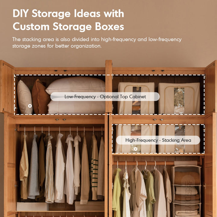 Scandinavian Cherry Wood Swing Door Wardrobe VERA