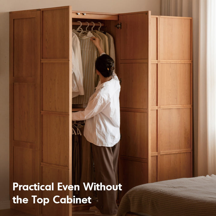 Scandinavian Cherry Wood Swing Door Wardrobe VERA