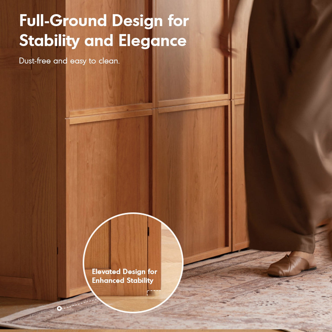 Scandinavian Cherry Wood Swing Door Wardrobe VERA