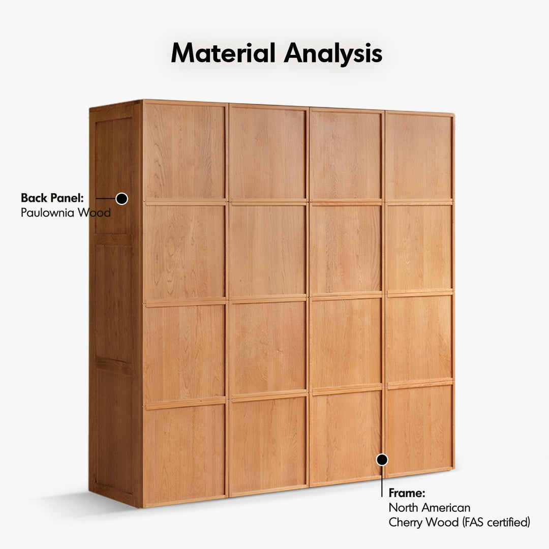 Scandinavian Cherry Wood Swing Door Wardrobe VERA