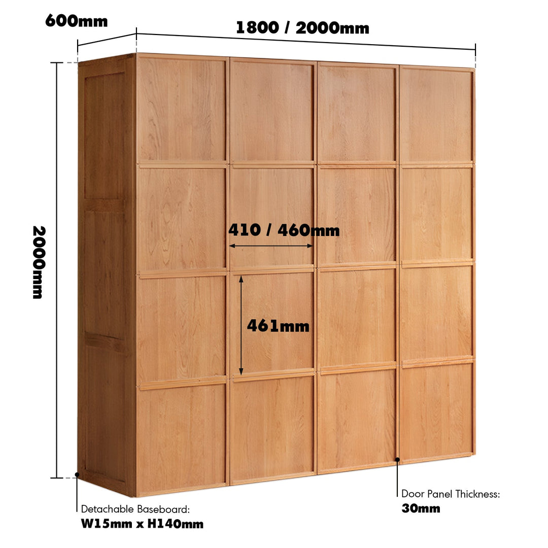 Scandinavian Cherry Wood Swing Door Wardrobe VERA