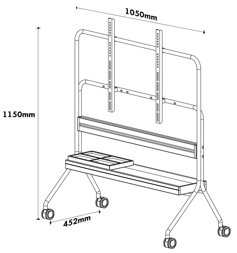 Scandinavian Cherry Wood TV Hanger HAL Size Chart