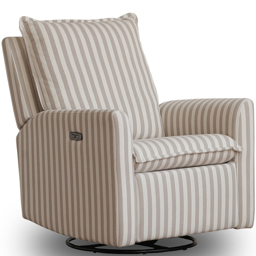 Scandinavian Cotton Fabric Electric Recliner Revolving 1 Seater Sofa SEABREEZE