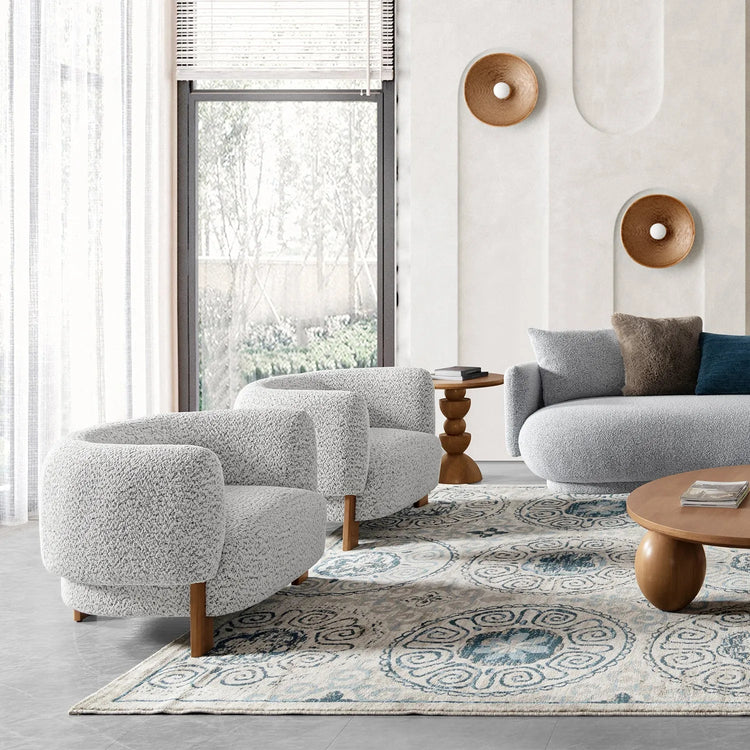 Scandinavian Chenille Velvet Fabric 1 Seater Sofa EMBRACE Good to Know Preview-1