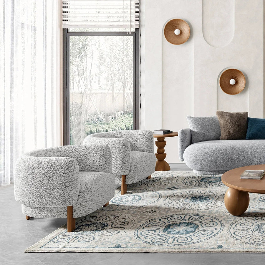 Scandinavian Chenille Velvet Fabric 1 Seater Sofa EMBRACE