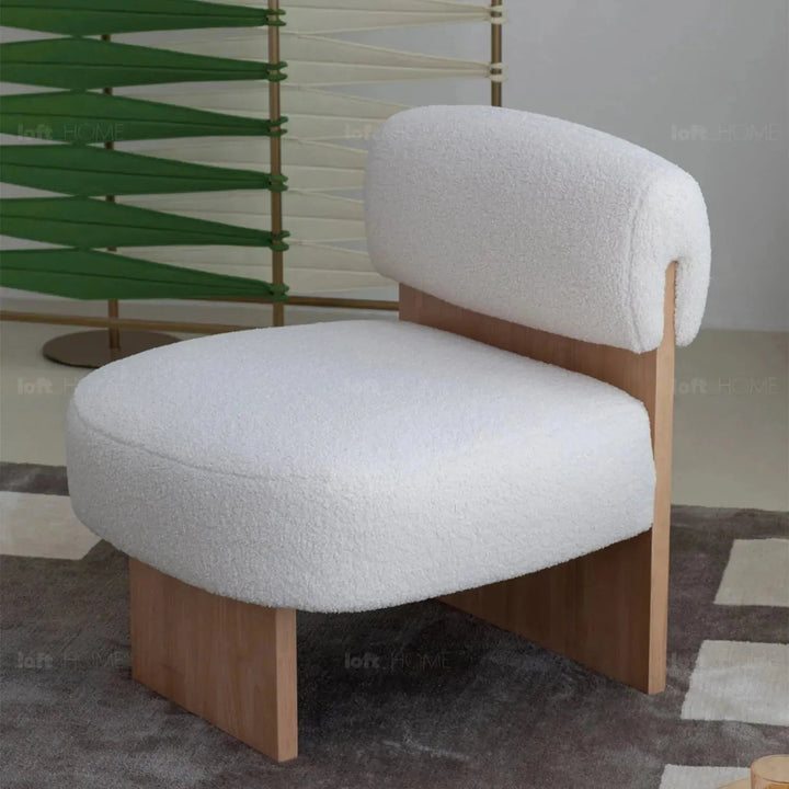 Cream sherpa fabric 1 seater sofa hygge situational feels.