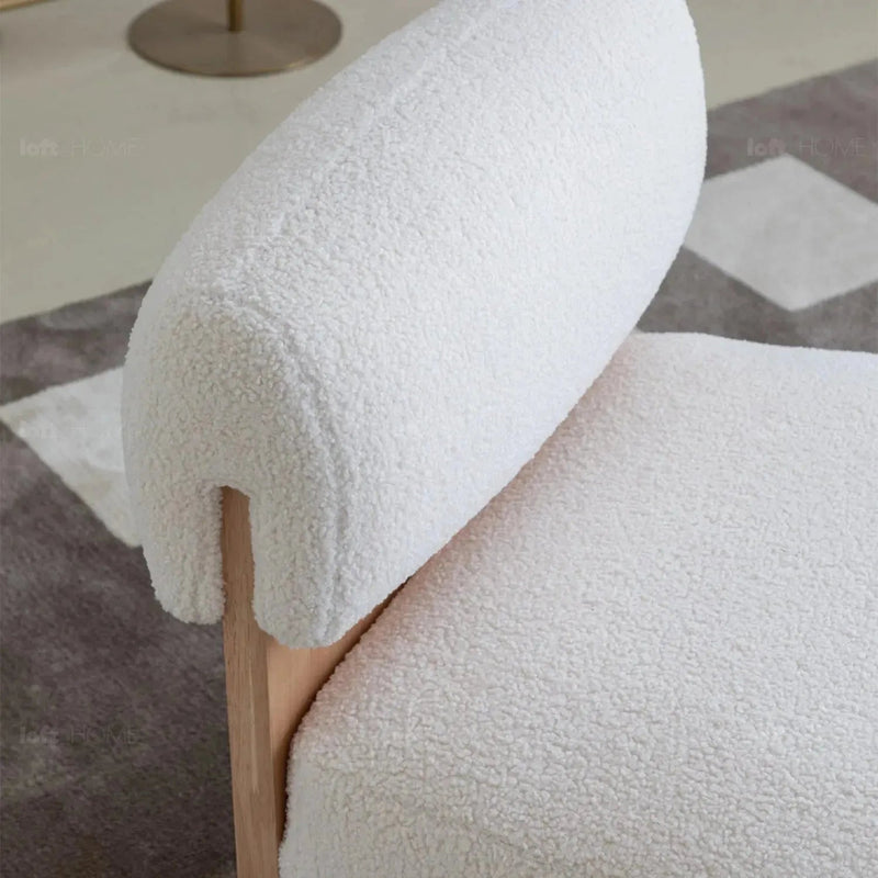 Cream sherpa fabric 1 seater sofa hygge detail 2.
