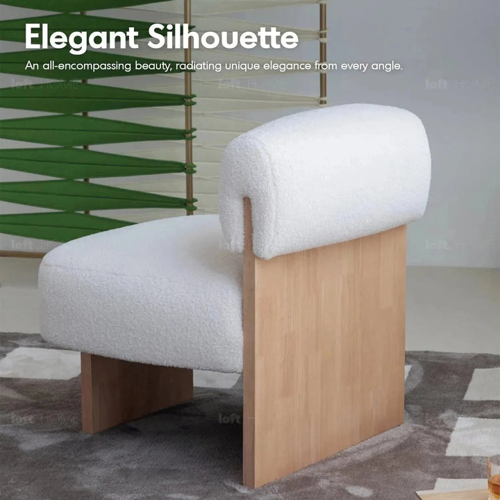 Cream sherpa fabric 1 seater sofa hygge with context.