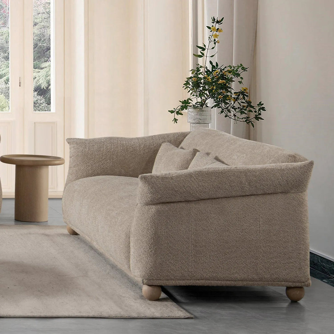 Cream fabric 3 seater sofa fondue primary product view.