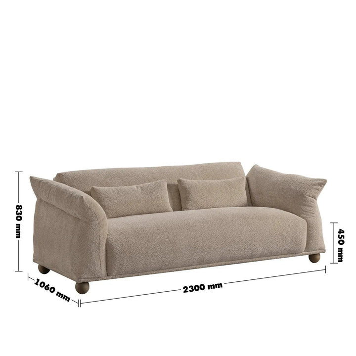 Cream Fabric 3 Seater Sofa FONDUE