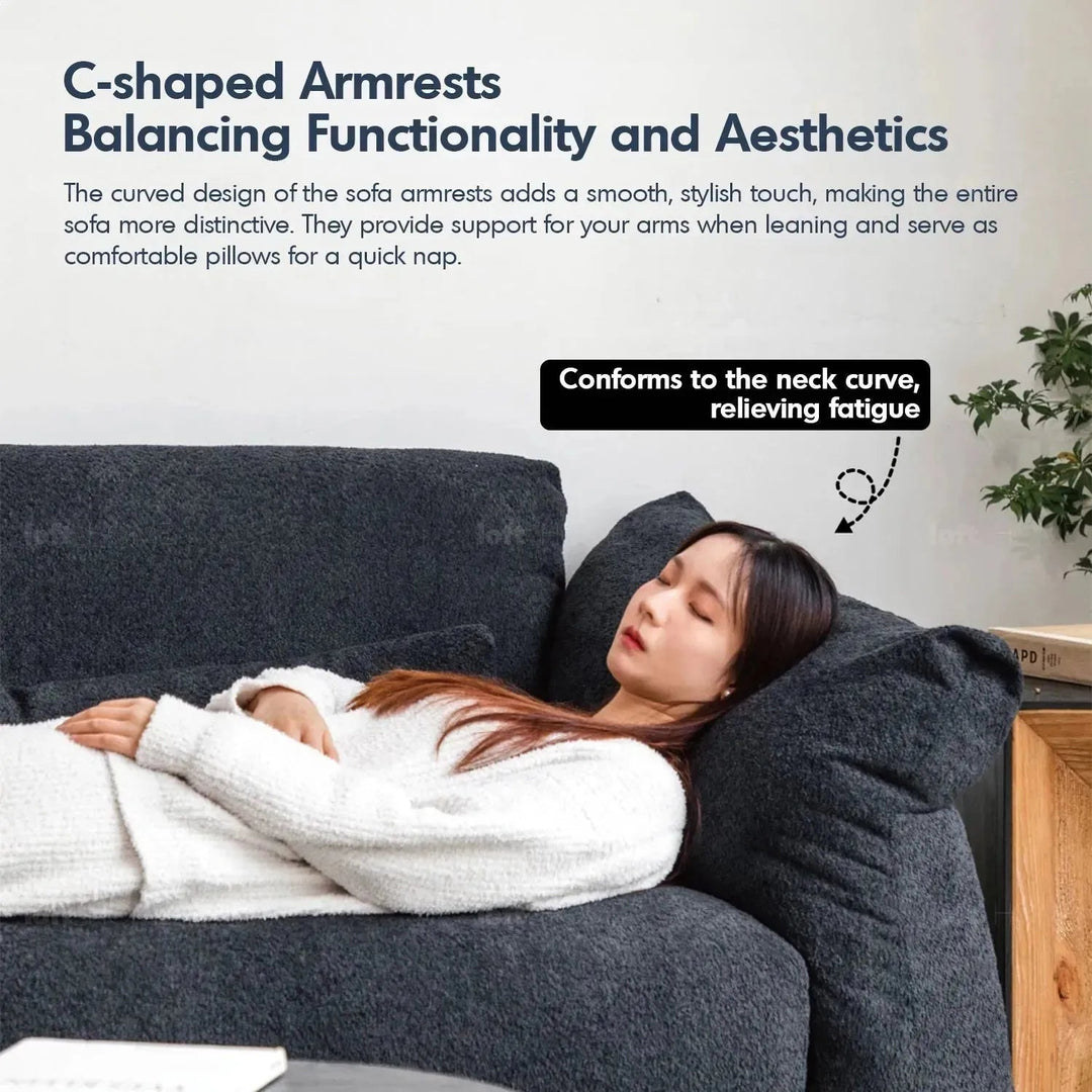 Cream fabric 3 seater sofa fondue with context.
