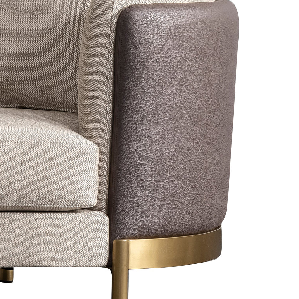 Modern Fabric 2 Seater Sofa GLAMOUR Material Details Chart