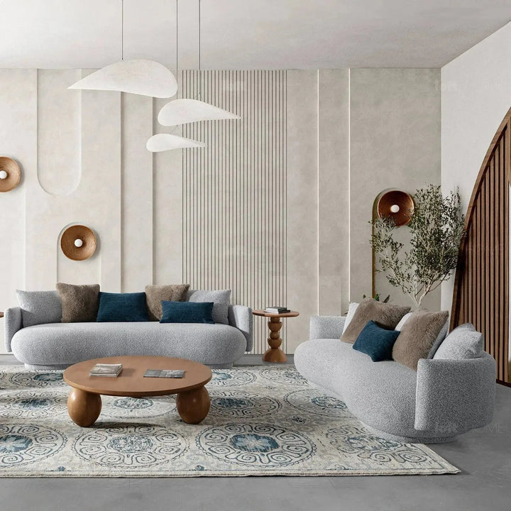Cream fabric 3 seater sofa heritage in details.