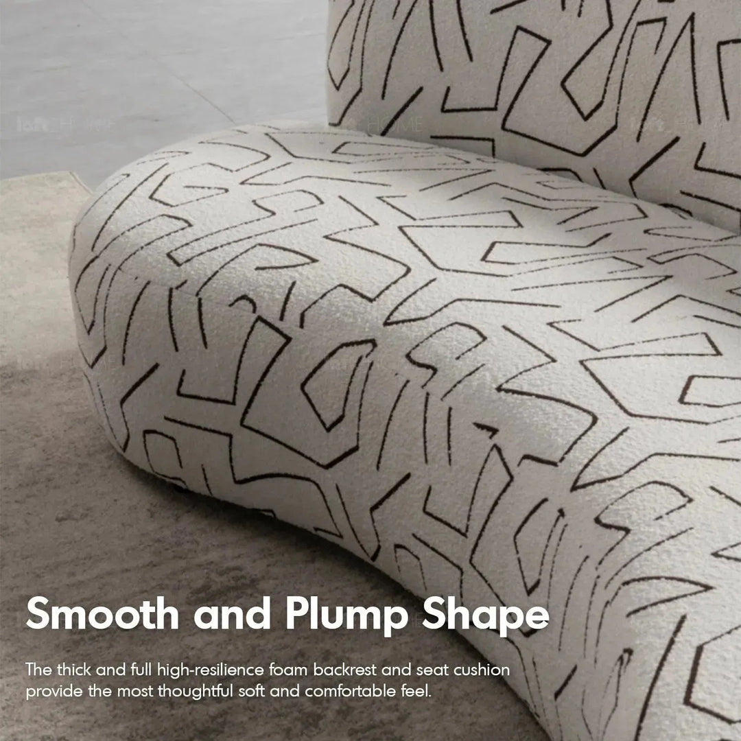 Modern fabric 3 seater sofa nostalgia in details.