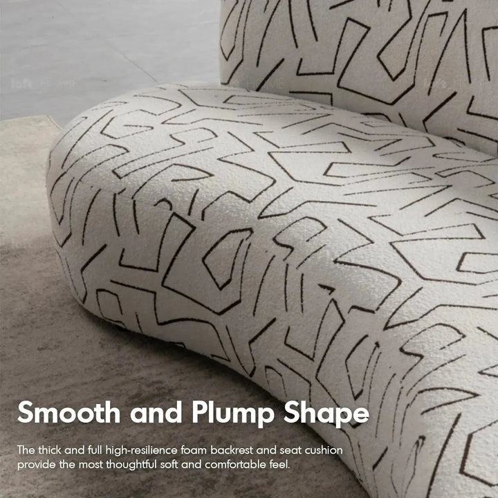 Modern fabric 3 seater sofa nostalgia in details.