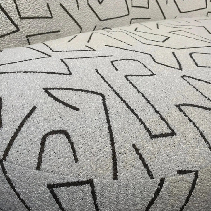 Modern fabric 3 seater sofa nostalgia in close up details.