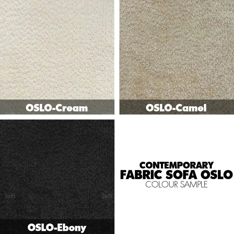 Cream fabric 3 seater sofa oslo color swatches.