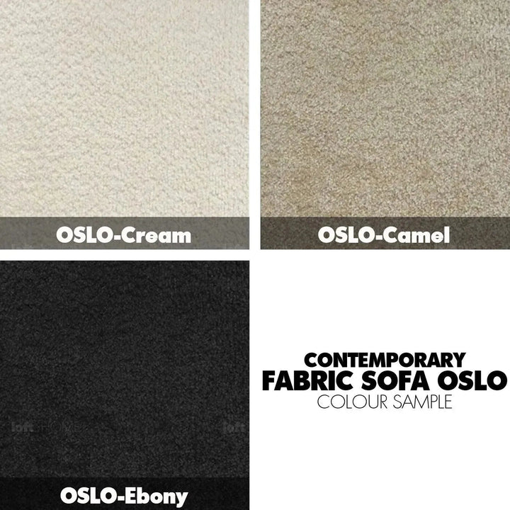 Cream fabric 3 seater sofa oslo color swatches.