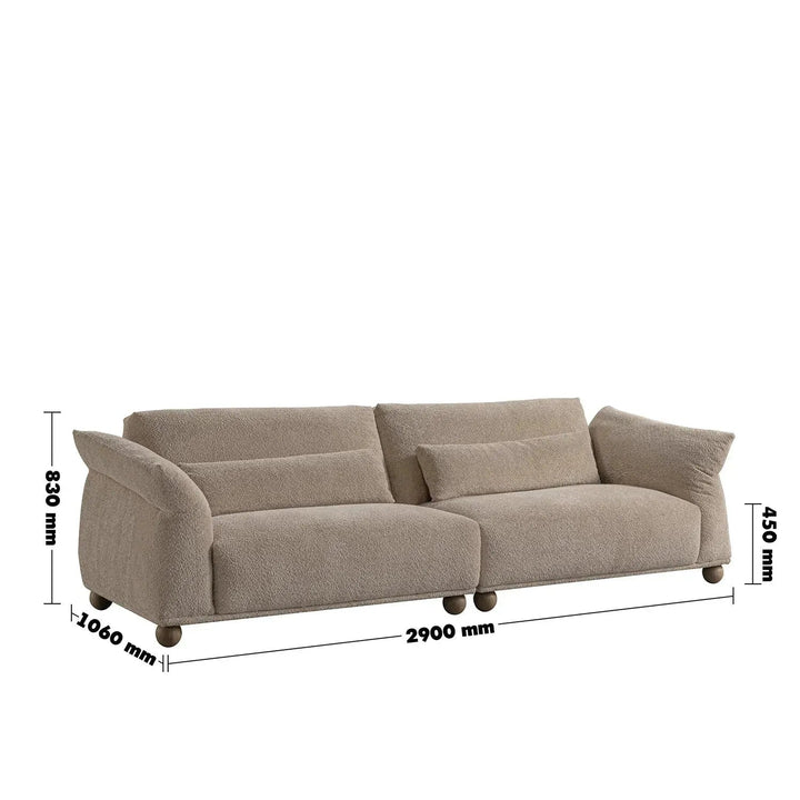 Cream fabric 4 seater sofa fondue size charts.