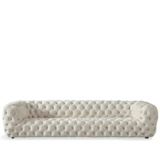 Vintage fabric 5 seater sofa mozart in white background.