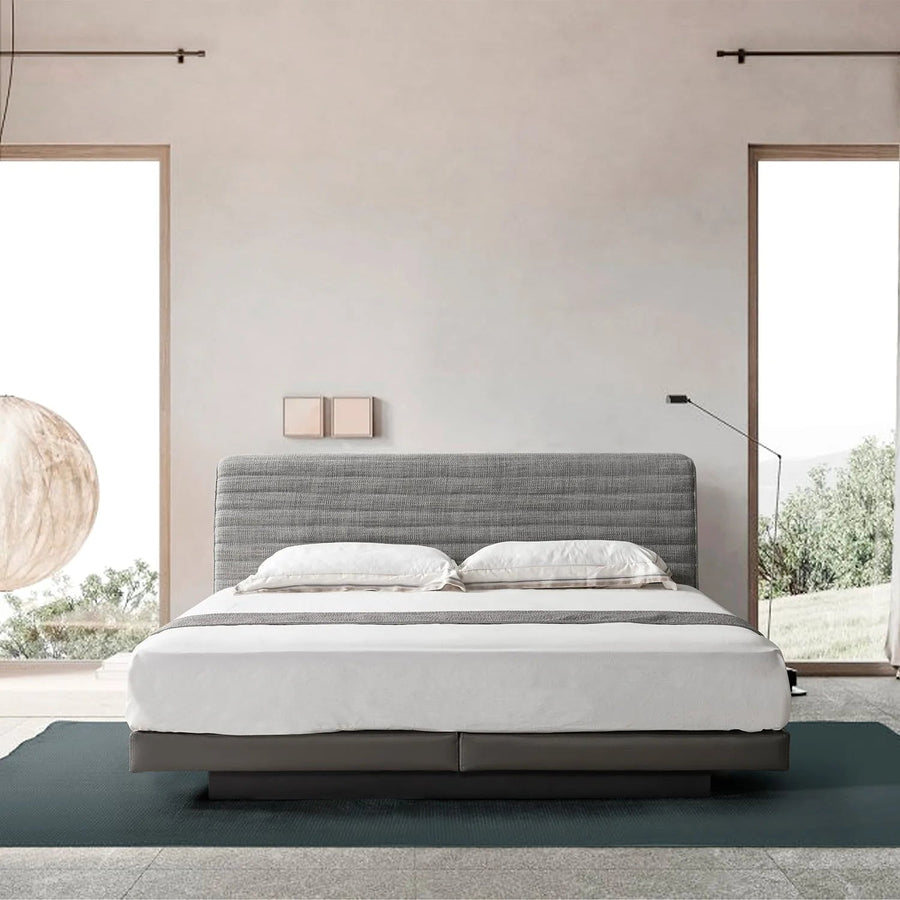 Minimalist fabric bed hoverloft primary product view.