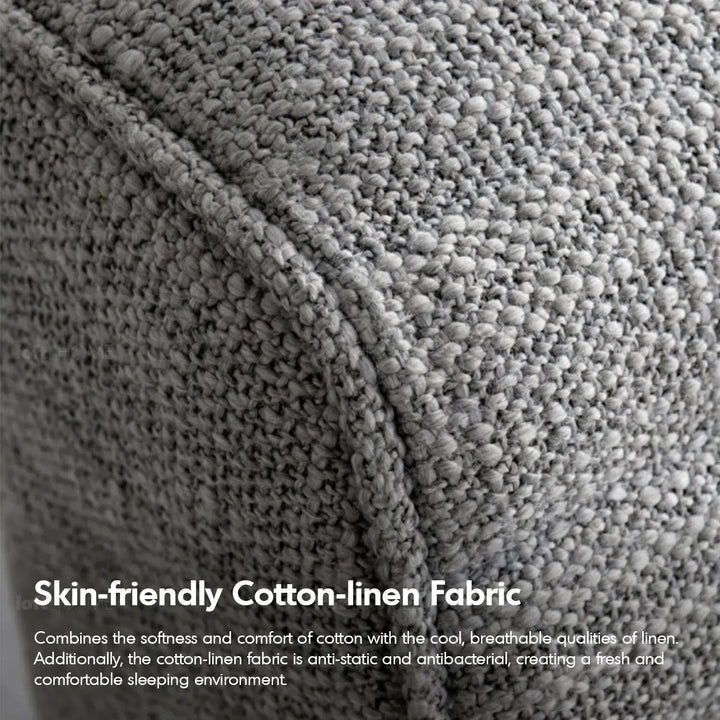 Minimalist fabric bed hoverloft color swatches.