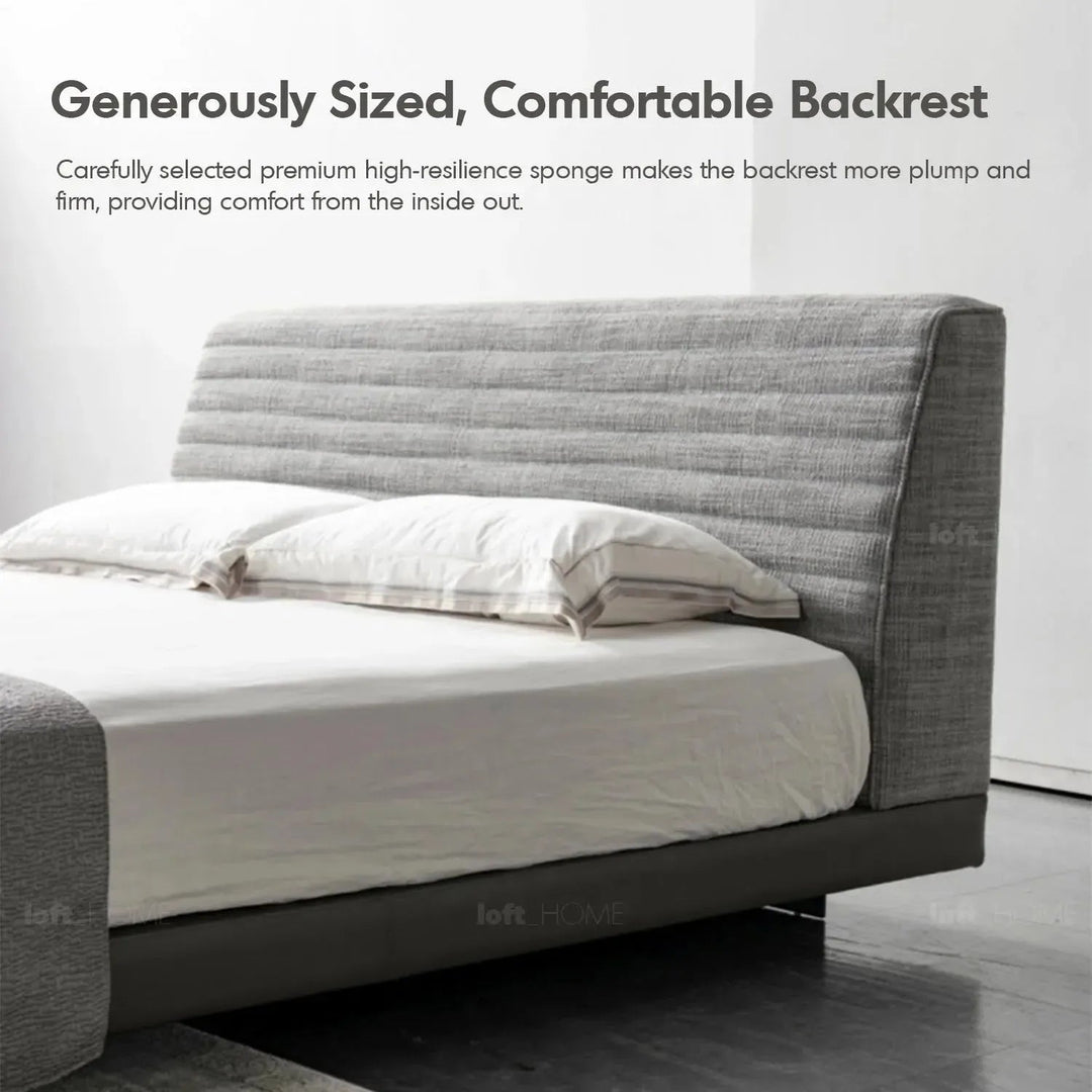Minimalist fabric bed hoverloft material variants.