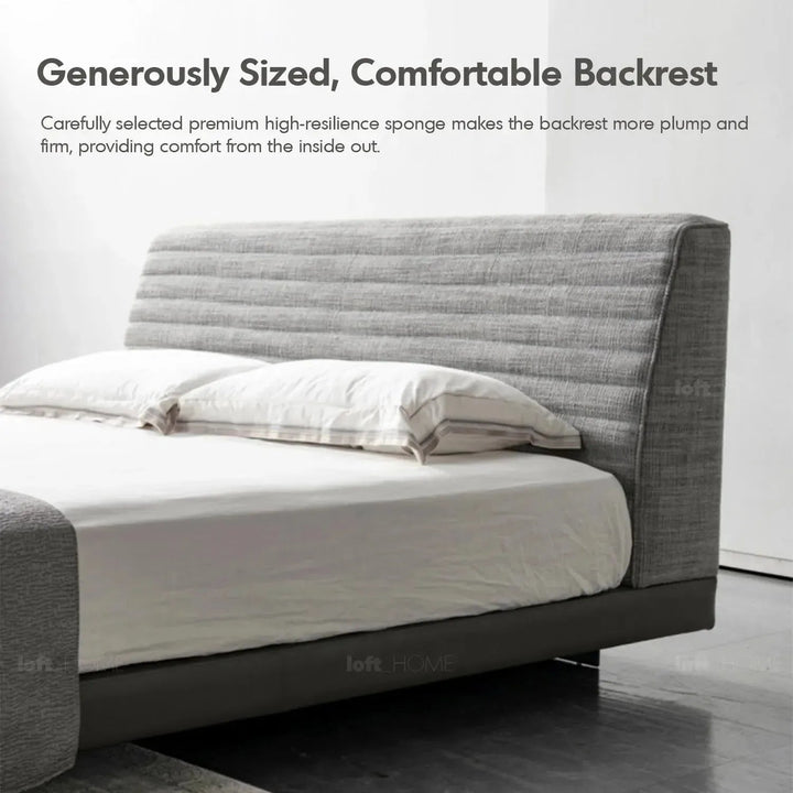 Minimalist fabric bed hoverloft material variants.
