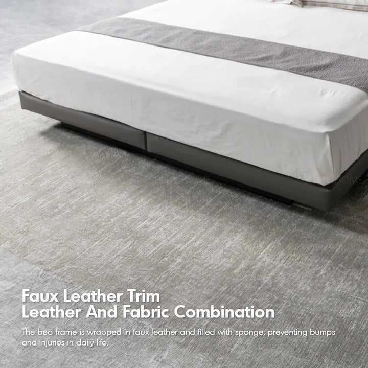 Minimalist fabric bed hoverloft with context.
