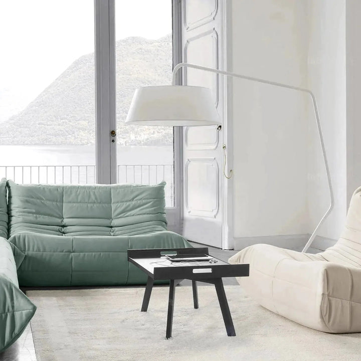 Bauhaus fabric modular 1 seater sofa cater in still life.