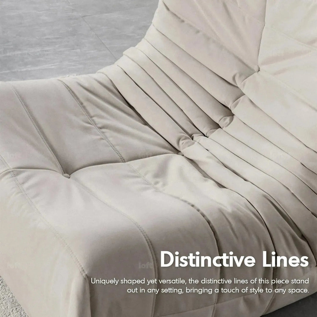 Bauhaus fabric modular 1 seater sofa cater in details.