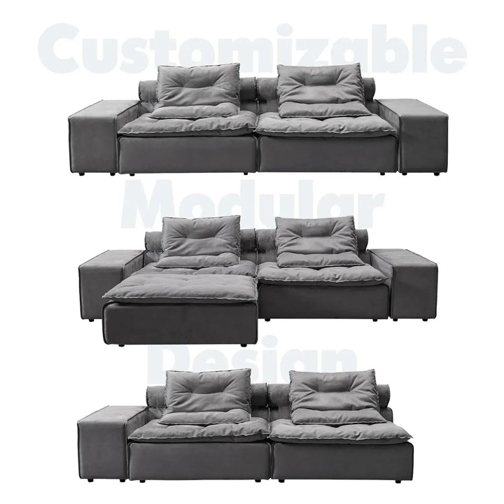 Modern fabric modular 1 seater sofa woolen environmental situation.