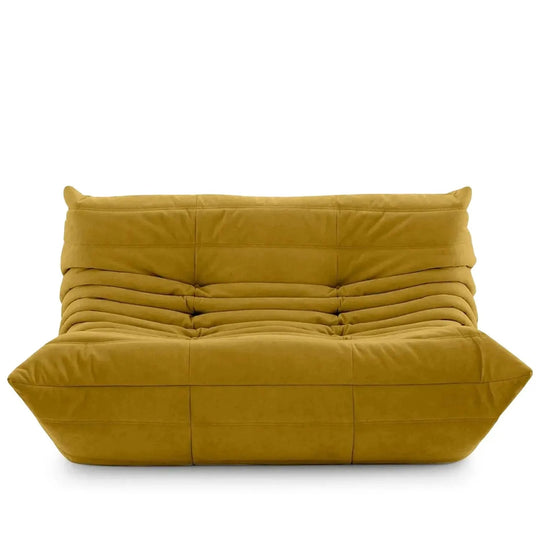 Bauhaus fabric modular 2 seater sofa cater in white background.