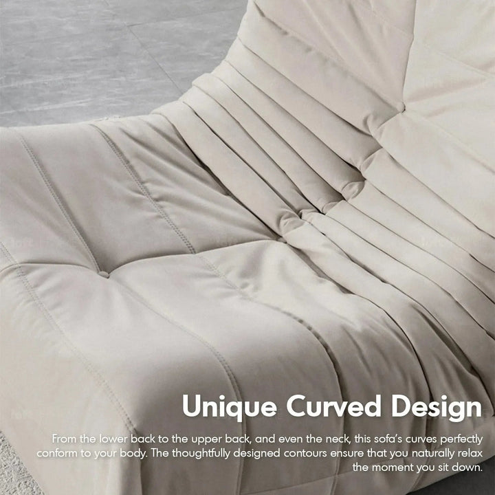 Bauhaus fabric modular 2 seater sofa cater in details.