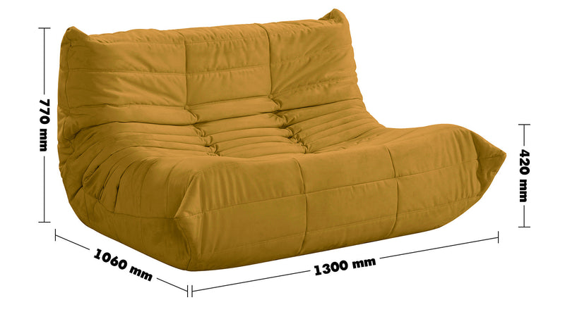 Bauhaus Fabric Modular 2 Seater Sofa CATER Size Chart