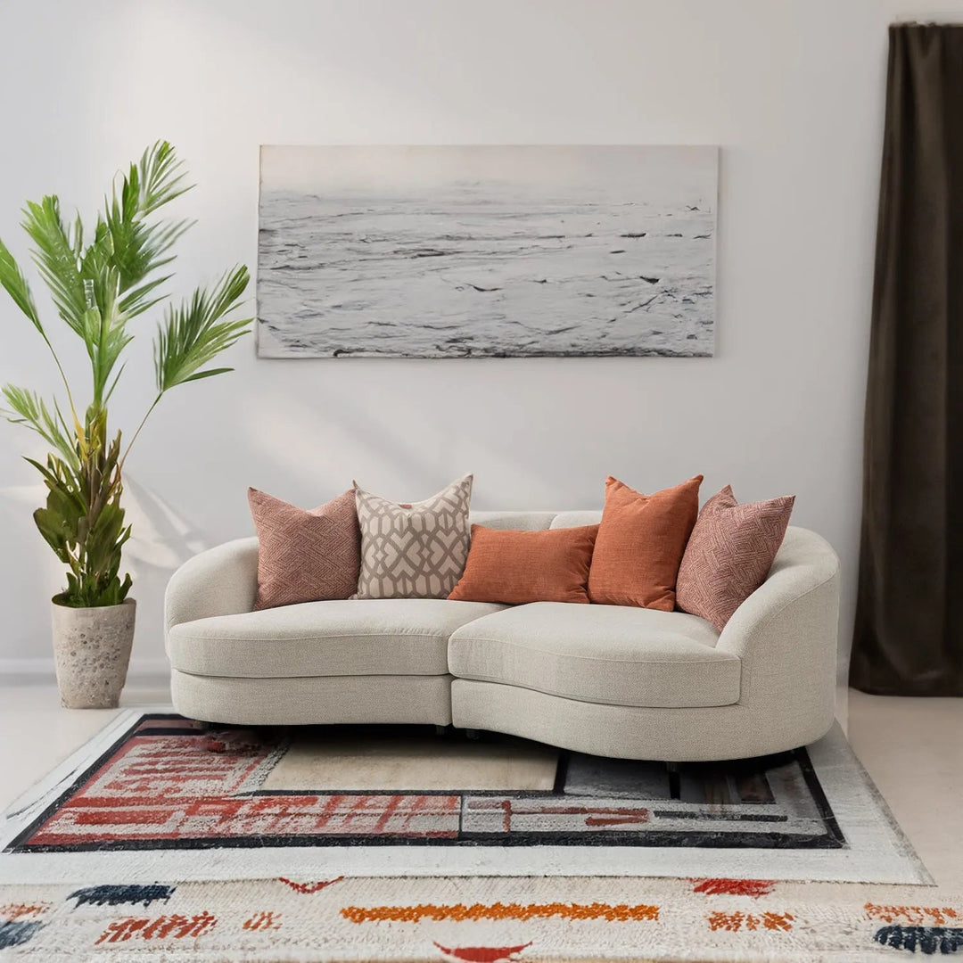 Cream Fabric Modular 4 Seater Sofa GROOVE