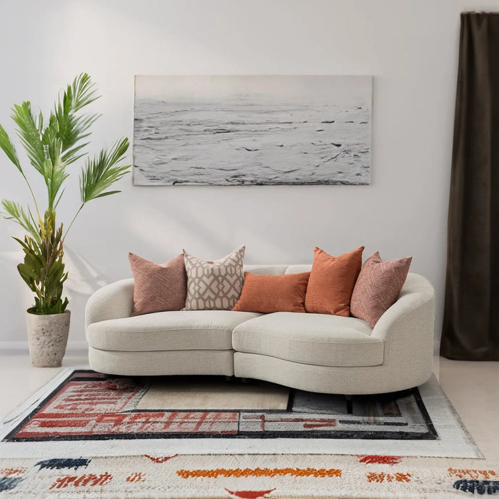 Cream Fabric Modular 4 Seater Sofa GROOVE