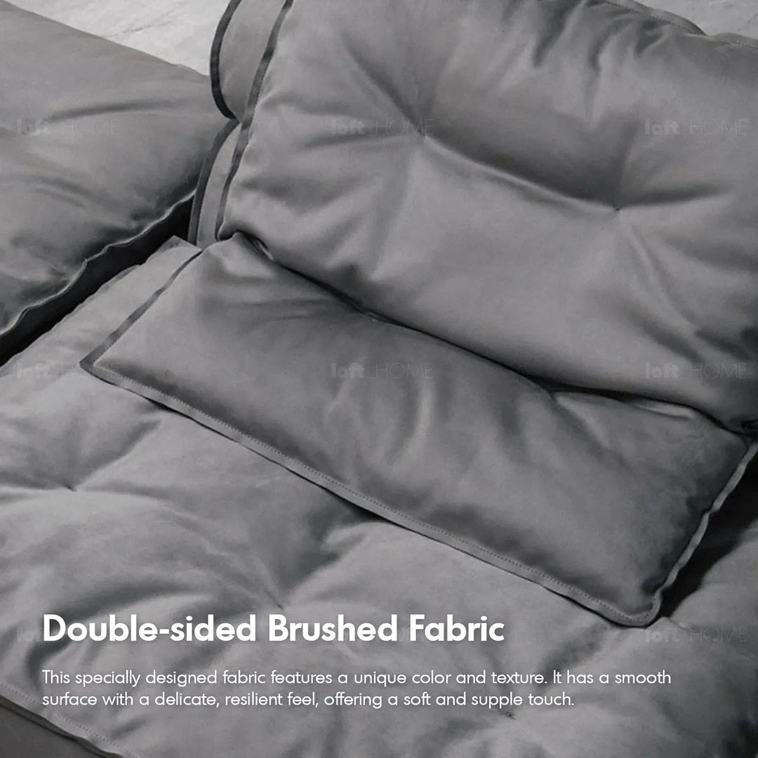 Modern fabric modular 3 seater sofa woolen color swatches.