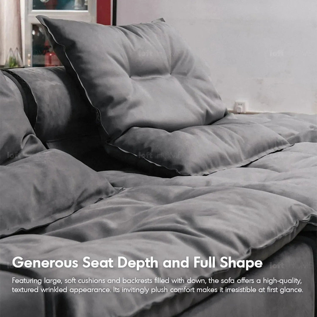 Modern fabric modular 3 seater sofa woolen in real life style.